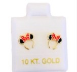 Aretes Diadema minnie en oro de 10 quilates