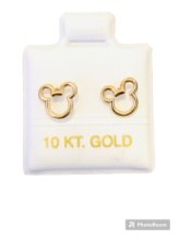 Aretes Micky silueta en oro de 10 quilates
