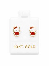Aretes Hello Kitty rojo en oro de 10 quilates