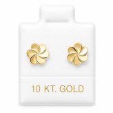 Aretes Flor ruleta en oro de 10 quilates