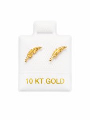 Aretes Hoja larga en oro de 10 quilates