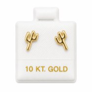 Aretes Cactus triple en oro de 10 quilates