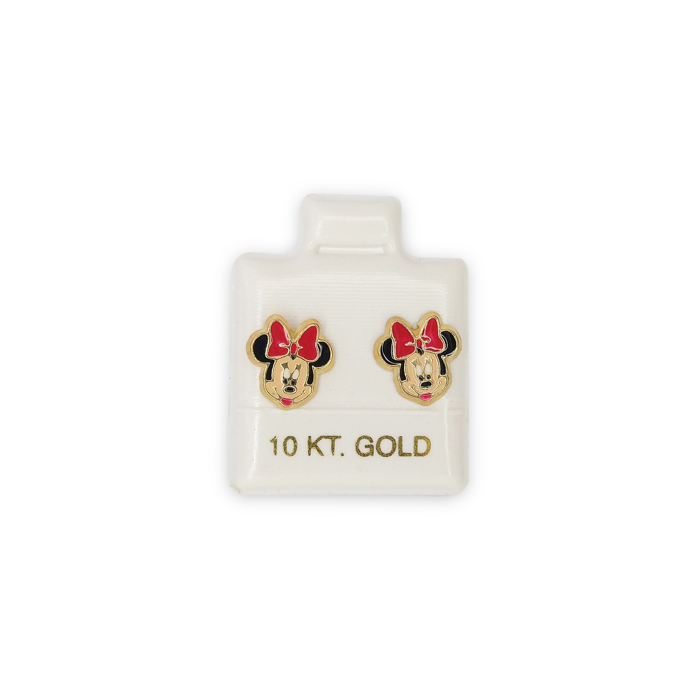 Aretes Minnie carita en oro de 10 quilates