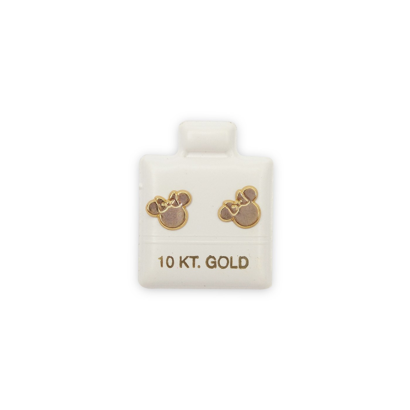 Aretes Minnie relleno en oro de 10 quilates