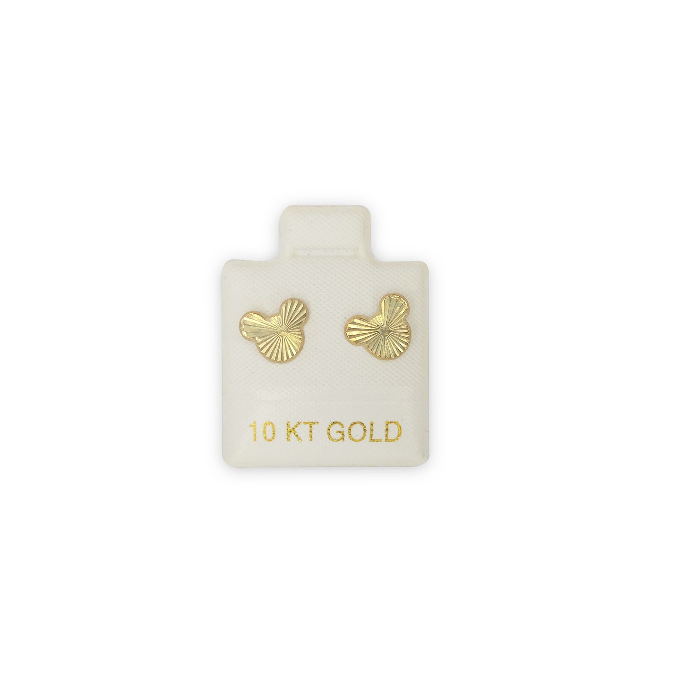 Aretes Micky diseño lineas en oro de 10 quilates