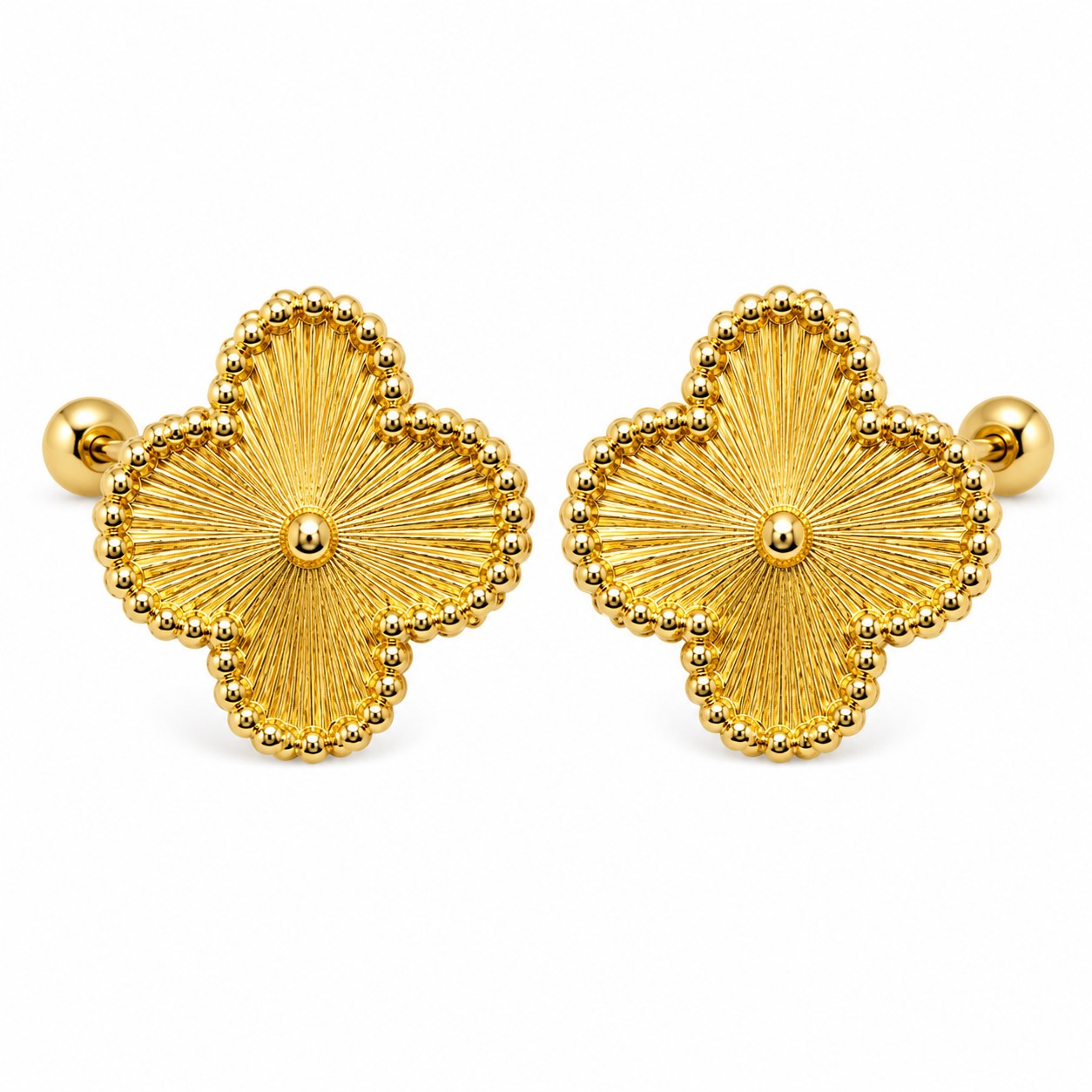 Aretes Van Cleef G (Dorado bisel) en oro de 10 quilates