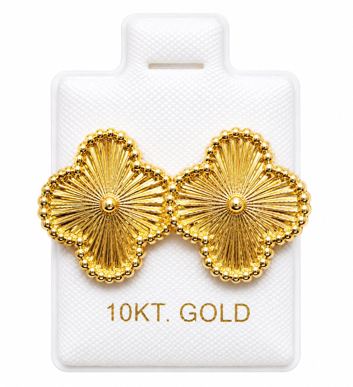 Aretes Van Cleef G (Dorado bisel) en oro de 10 quilates