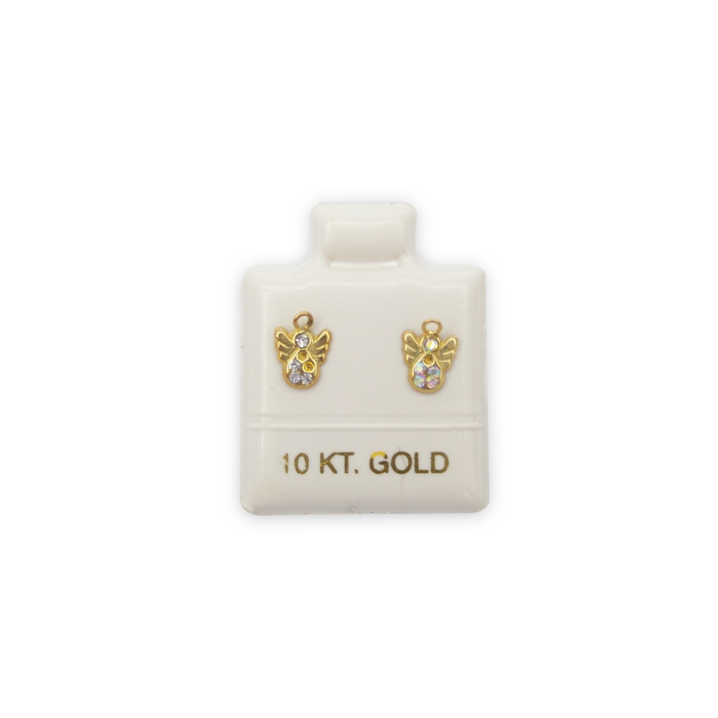 Aretes Angel zirconia mini en oro de 10 quilates
