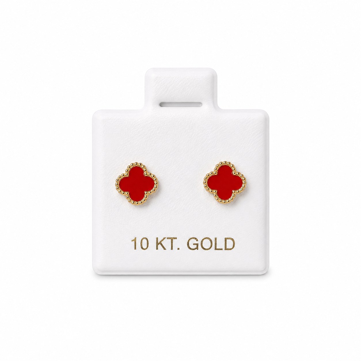 Aretes Van Cleef CH (Rojo) en oro de 10 quilates