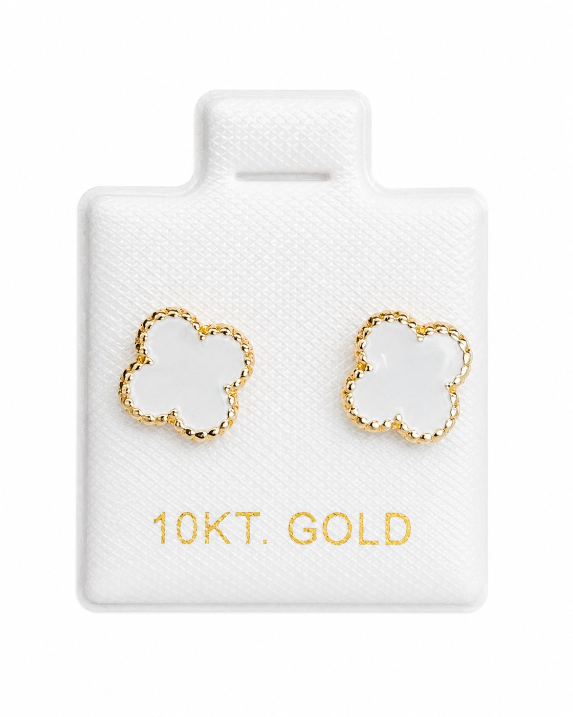 Aretes Van Cleef CH (Blanco) en oro de 10 quilates