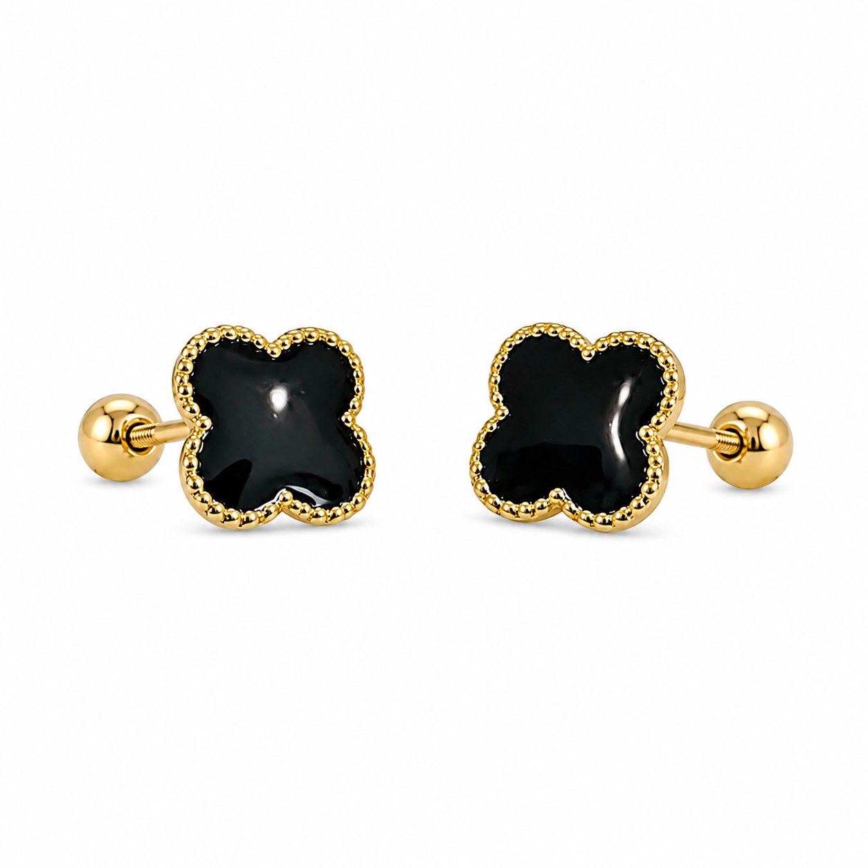 Aretes Van Cleef CH (Negro) en oro de 10 quilates
