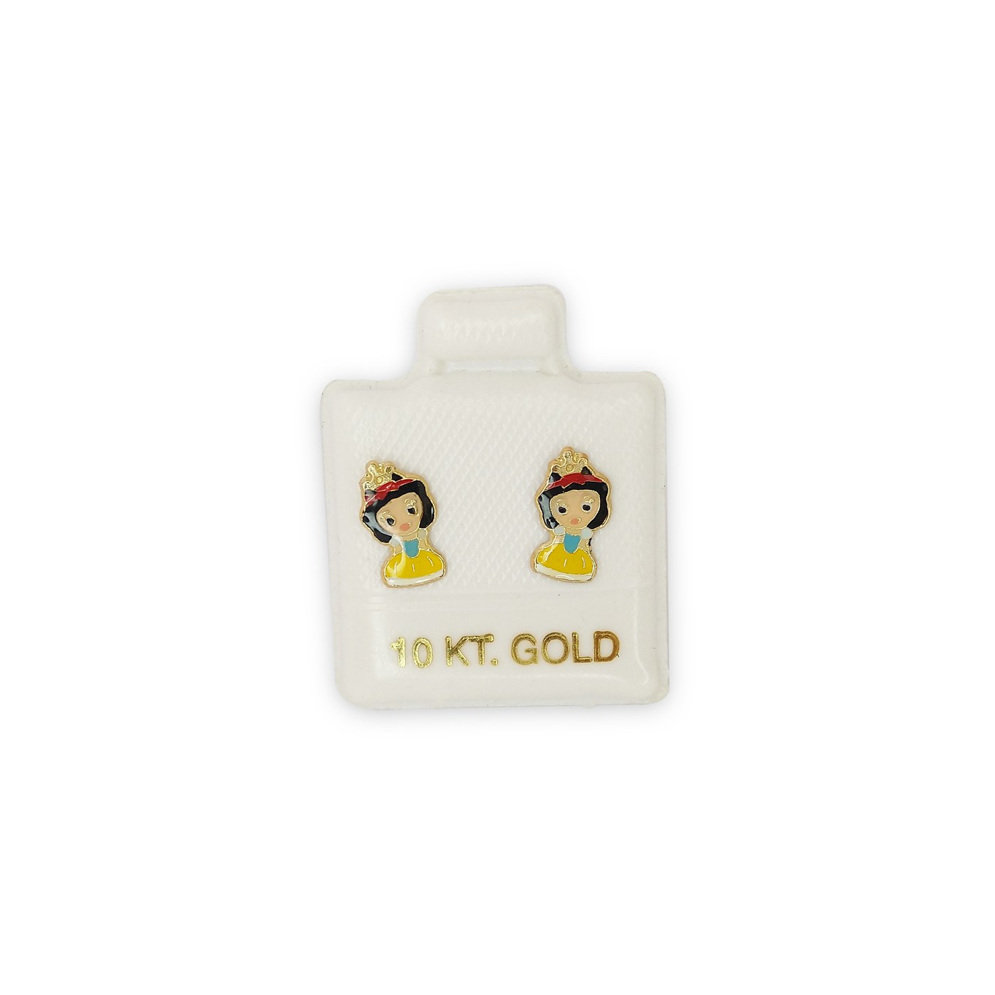Aretes Blanca nieves en oro de 10 quilates