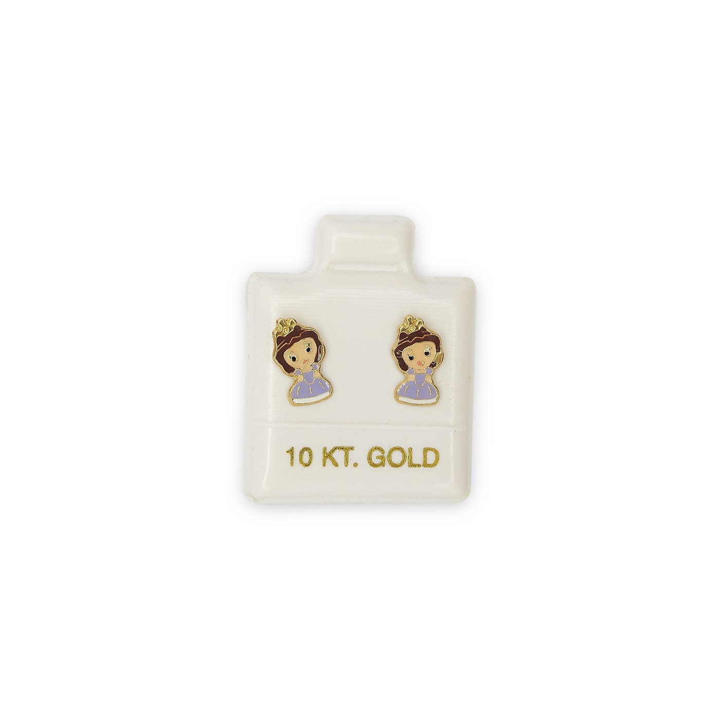Aretes Princesa sofia en oro de 10 quilates