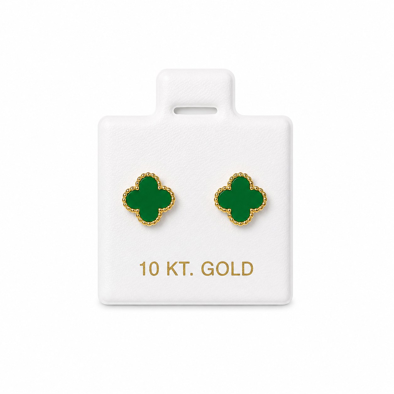 Aretes Van Cleef CH (verde) en oro de 10 quilates