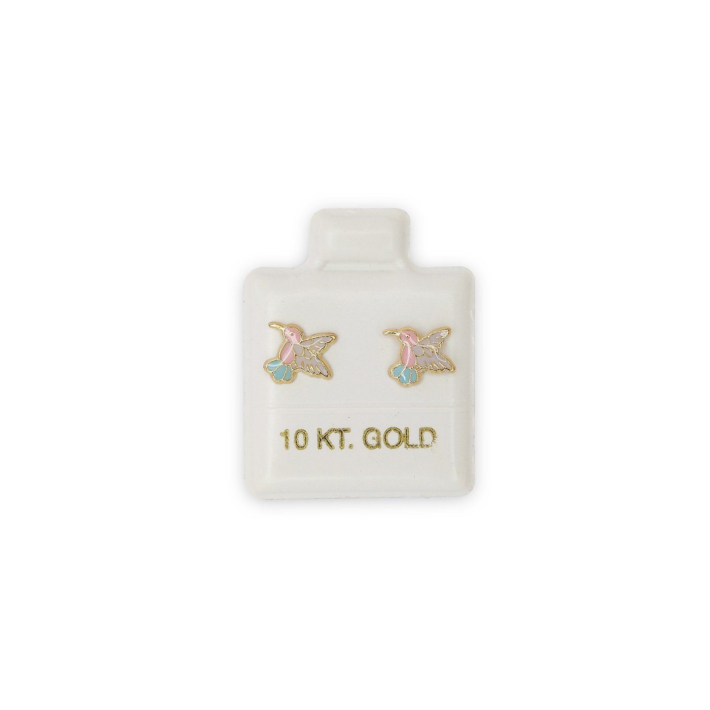 Aretes Libelula colores pastel en oro de 10 quilates