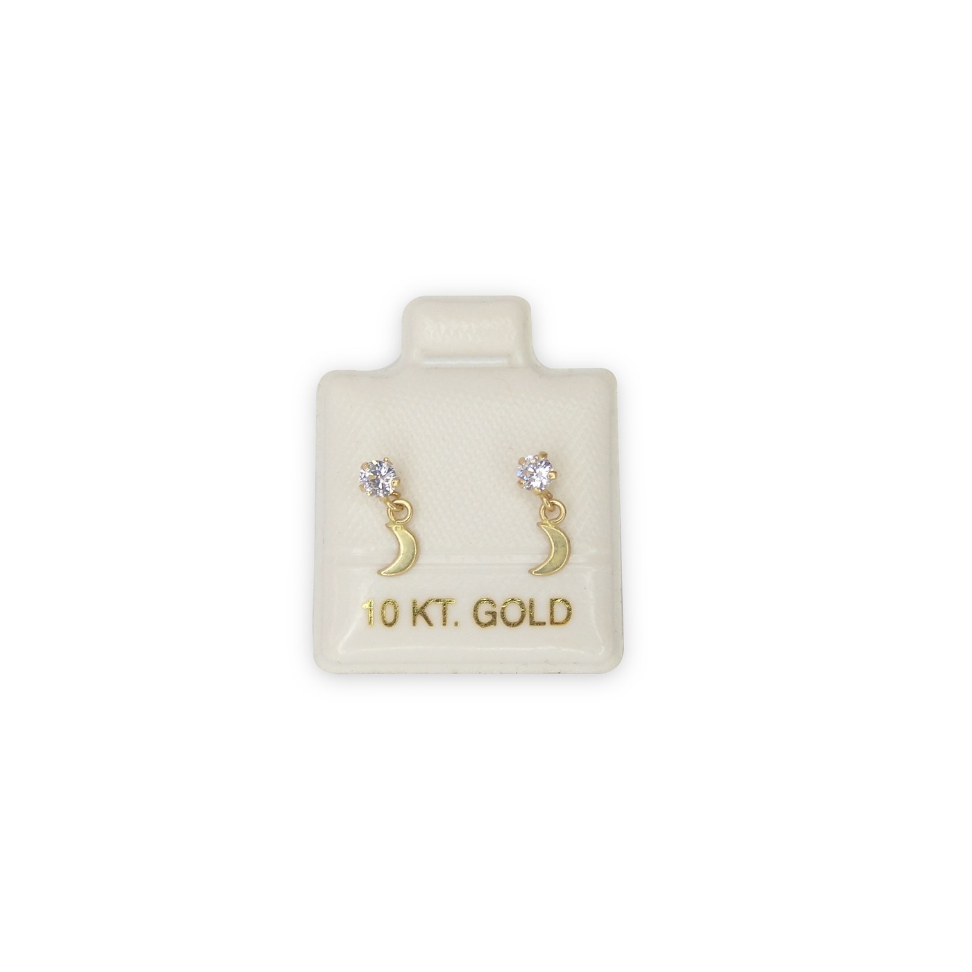 Luna colgante zirconia con sello de 10K, Omorfia