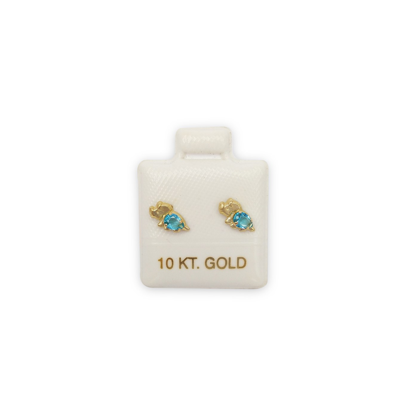 Aretes Dino Aqua en oro de 10 quilates