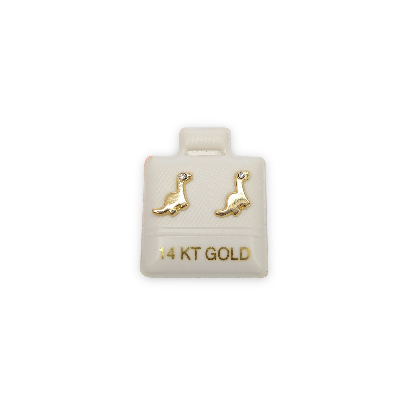 Aretes Dino dorado en oro de 10 quilates