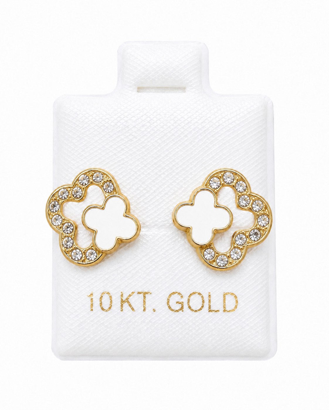 Aretes Van Cleef M (Negro silueta Zirconia) en oro de 10 quilates