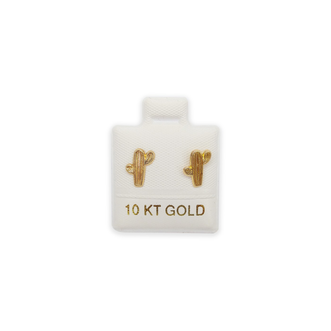 Aretes Cactus en oro de 10 quilates