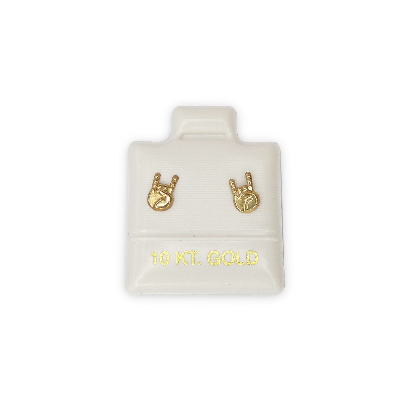 Aretes Mano de rock 10k en oro de 10 quilates
