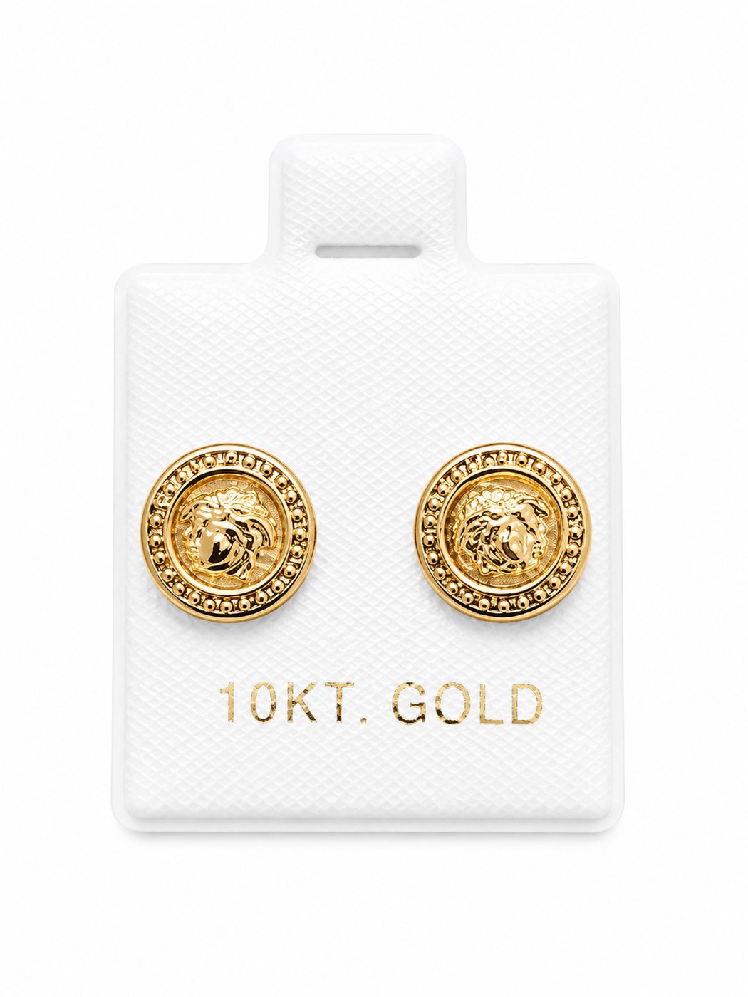 Aretes versace dorado mini en oro de 10 quilates