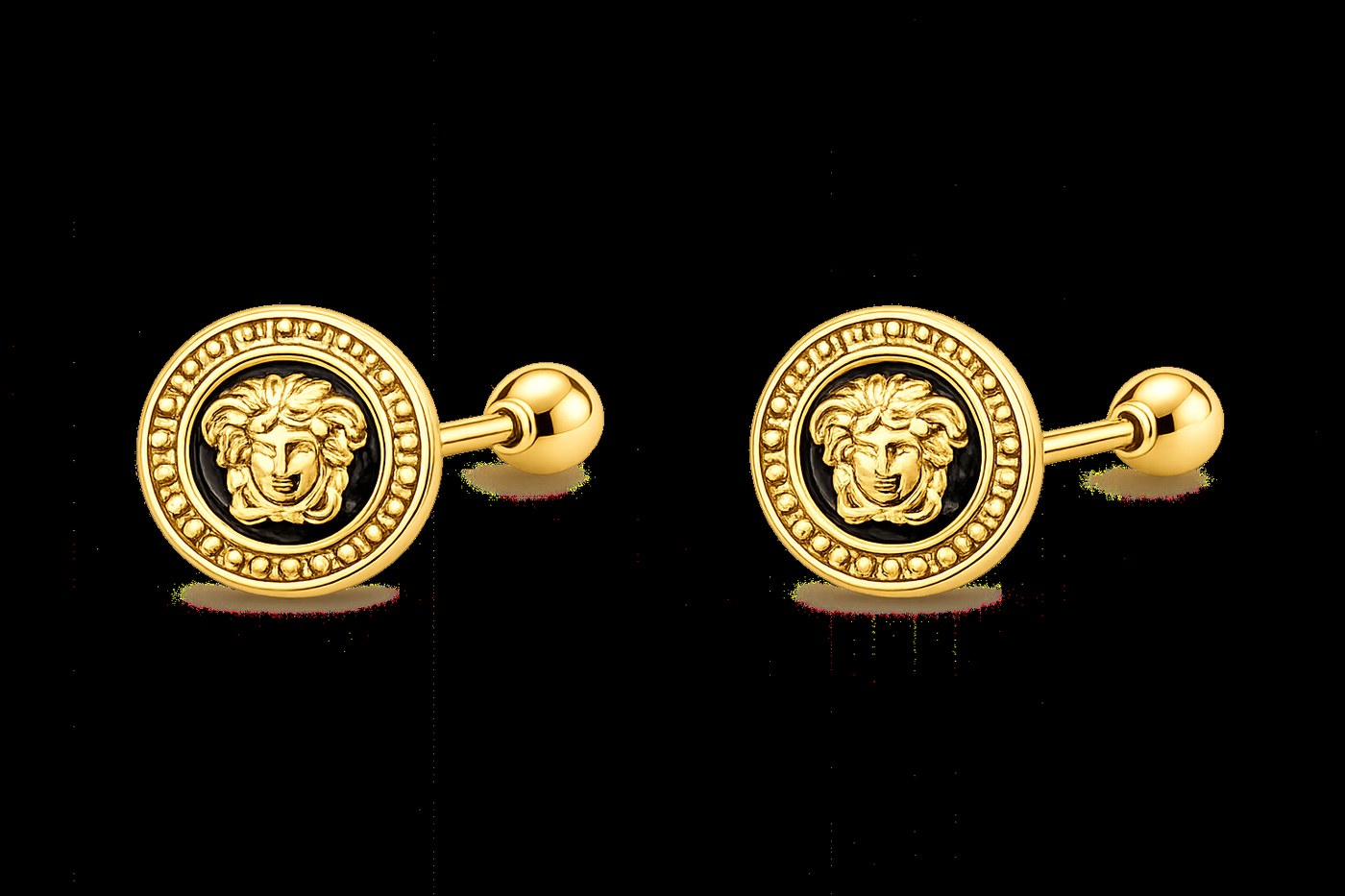Aretes versace mini clasico en oro de 10 quilates