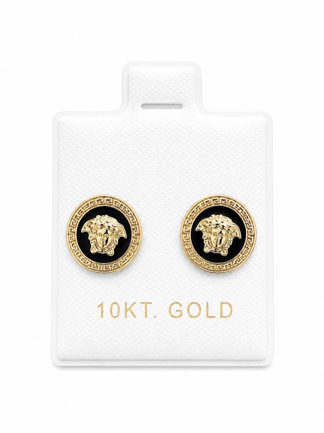 Aretes versace mini clasico en oro de 10 quilates