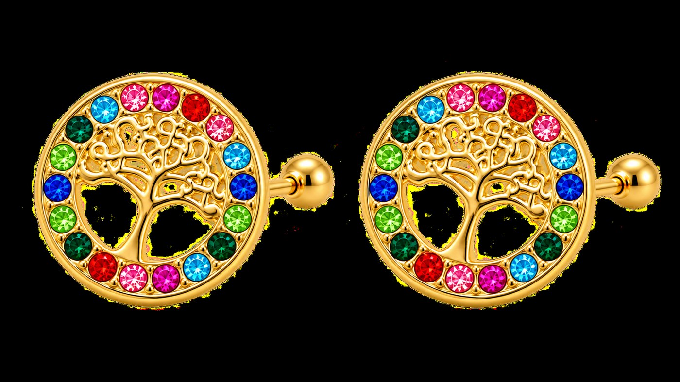 Aretes Arbol de la vida en oro de 10 quilates