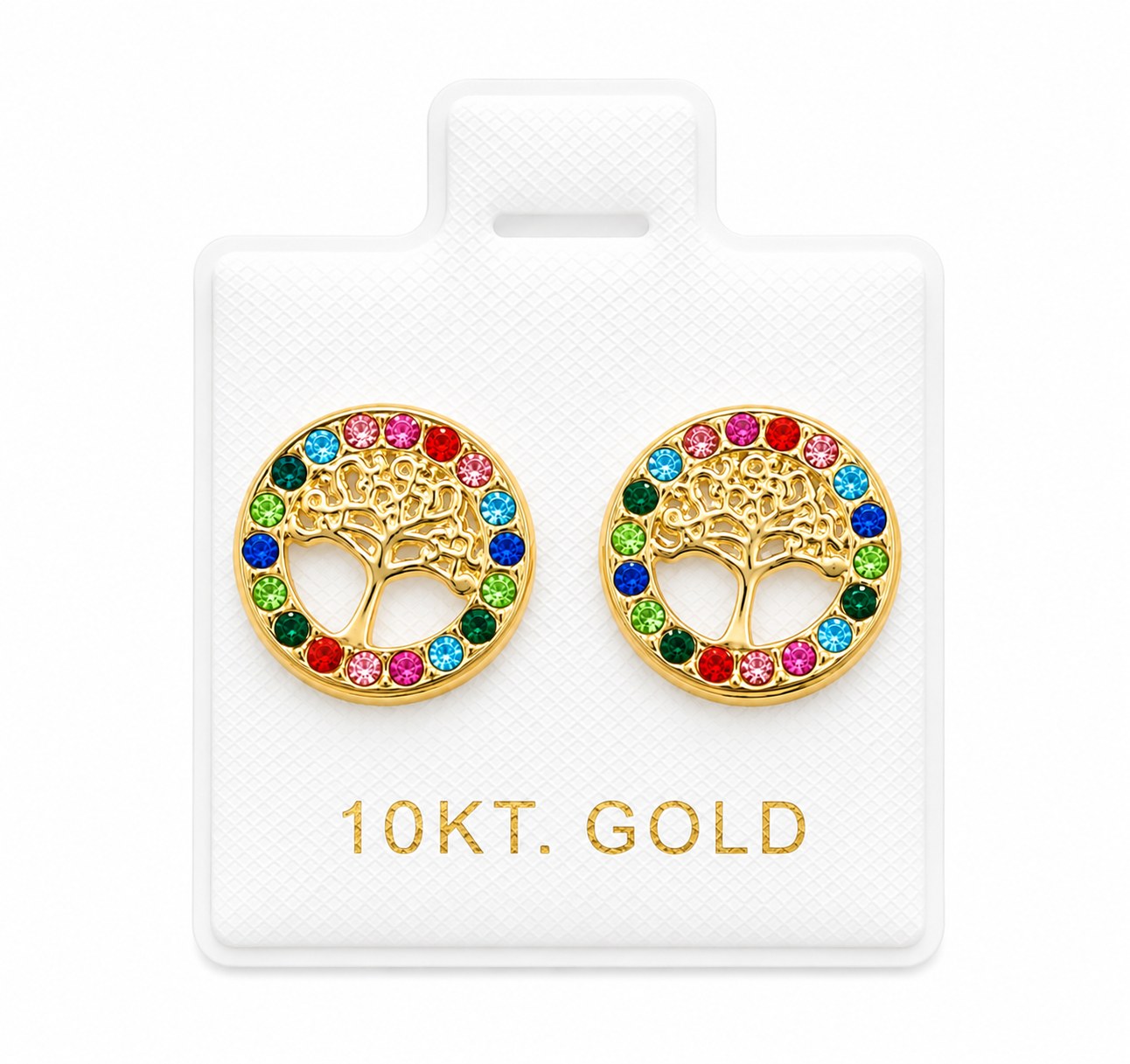 Aretes Arbol de la vida en oro de 10 quilates