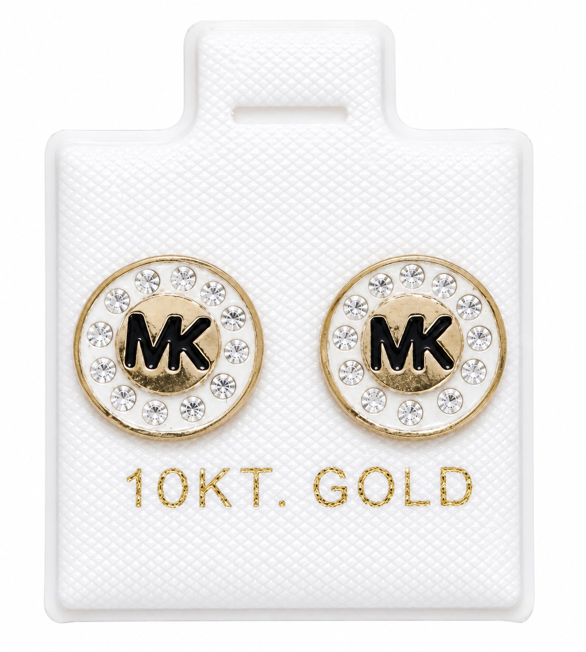 Aretes Mk zirconia en oro de 10 quilates