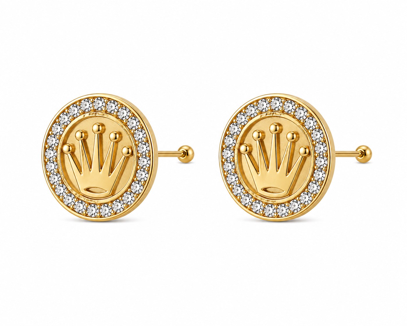 Aretes Rolex en oro de 10 quilates