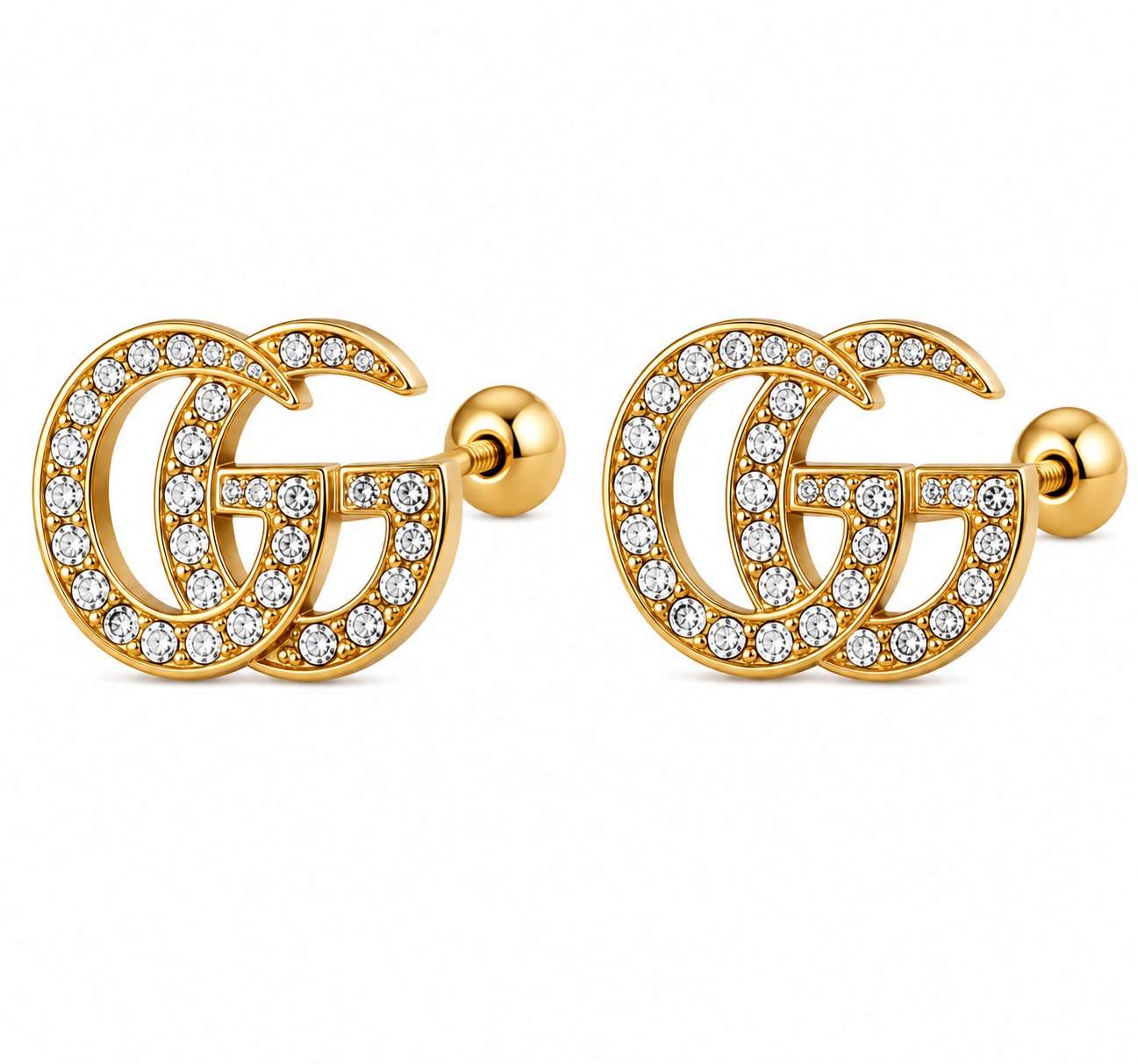 Aretes GG en oro de 10 quilates