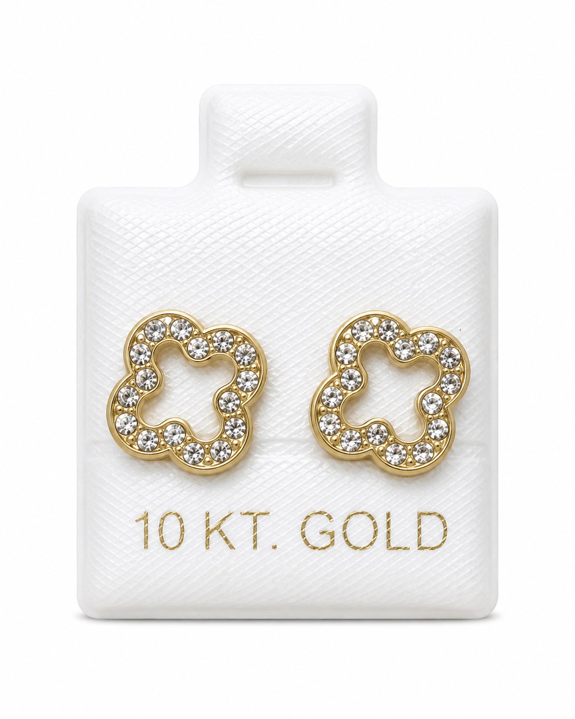 Aretes Van Cleef M (Silueta Zirconia) en oro de 10 quilates