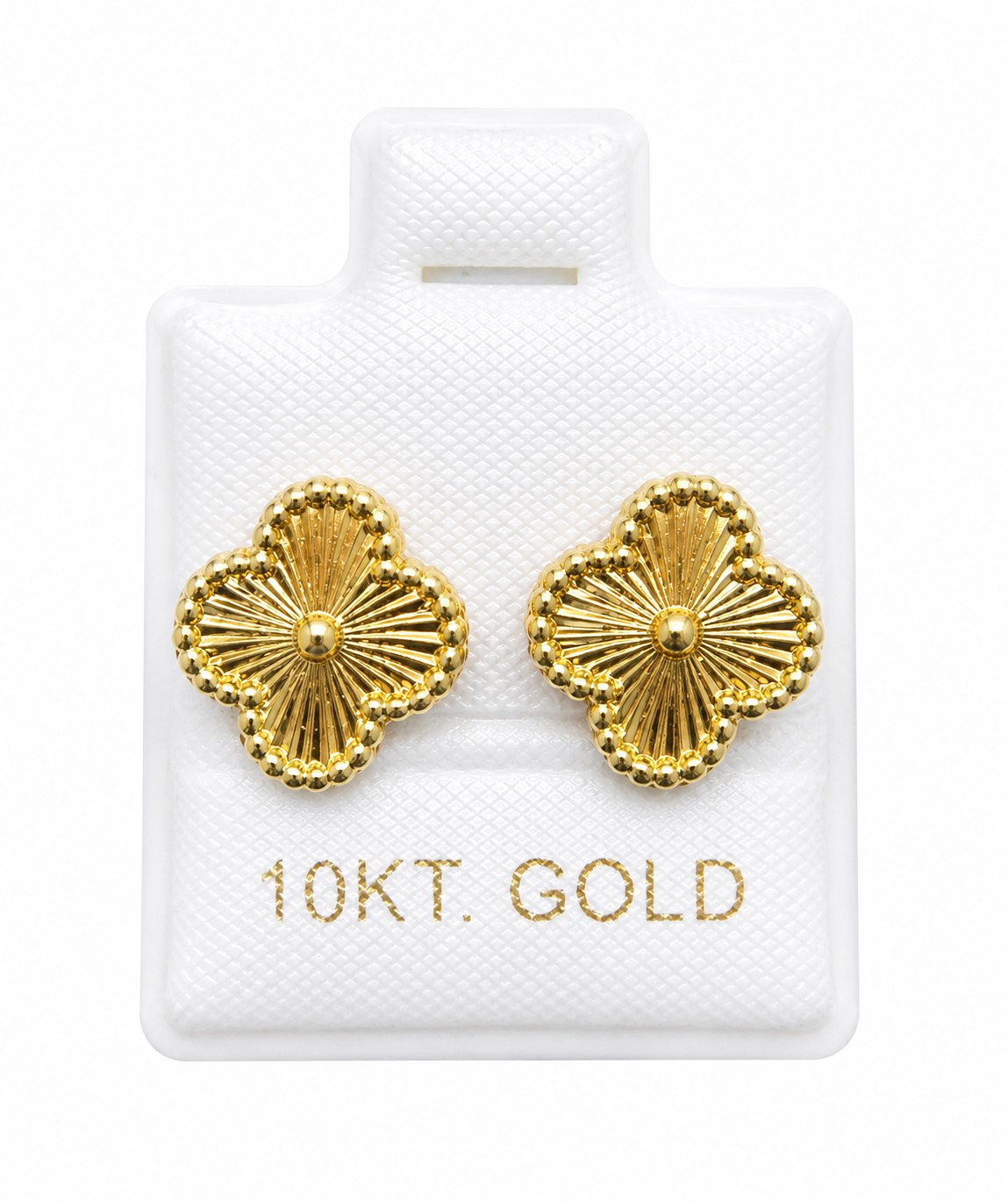 Aretes Van Cleef M (Dorado bisel) en oro de 10 quilates