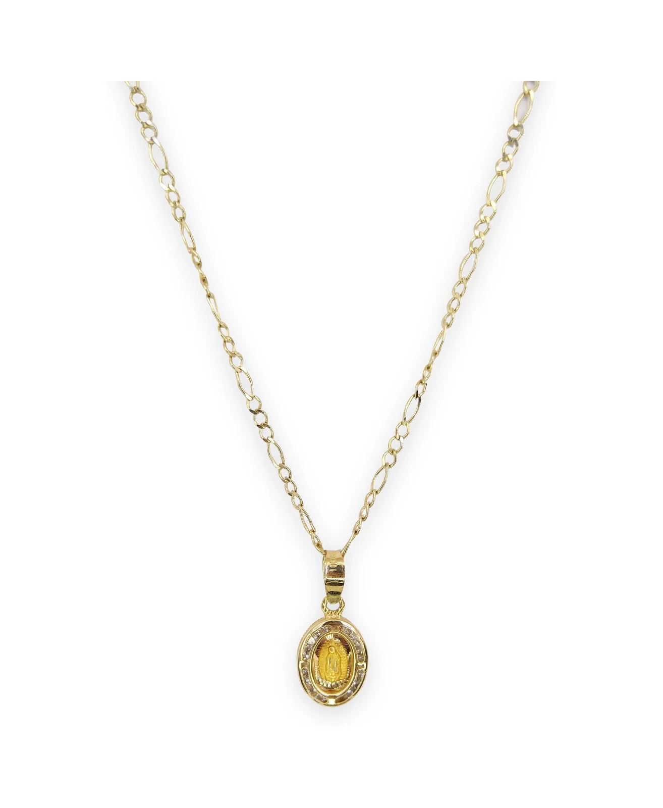 Collar Virgen de Guadalupe ovalada en oro 10K, Omorfia
