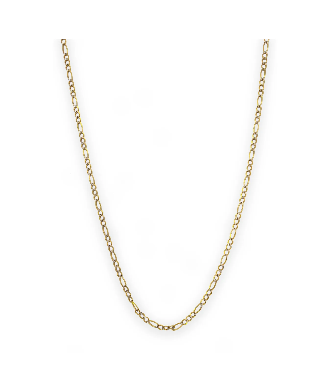 Cadena figaro diamantada en oro 10K, Omorfia
