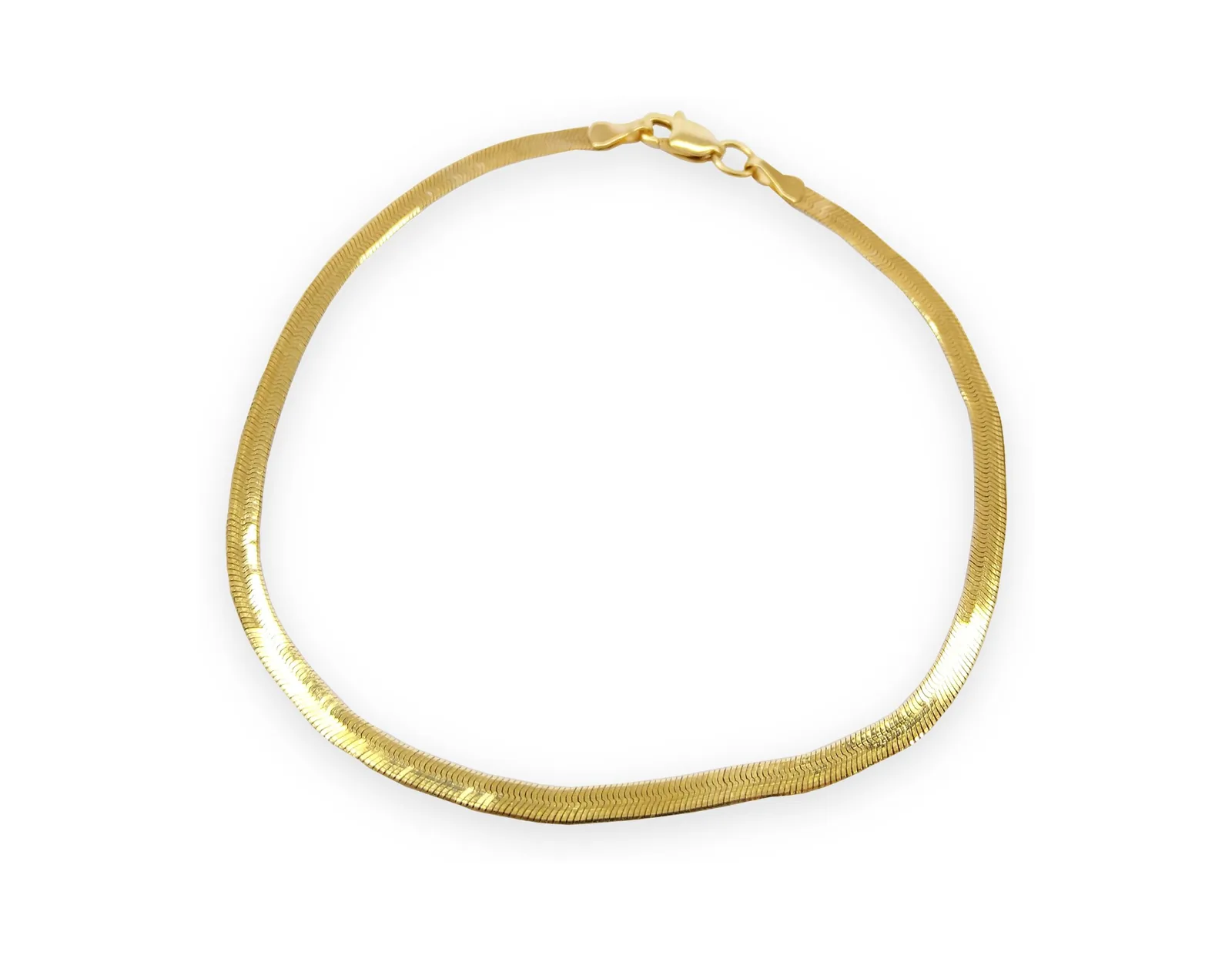 Pulsera víbora plana en oro 10K, Omorfia