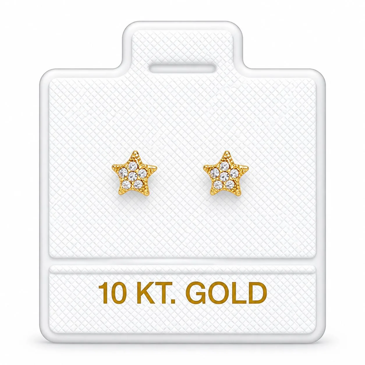 Estrella Zirconia mini con sello de 10K, Omorfia