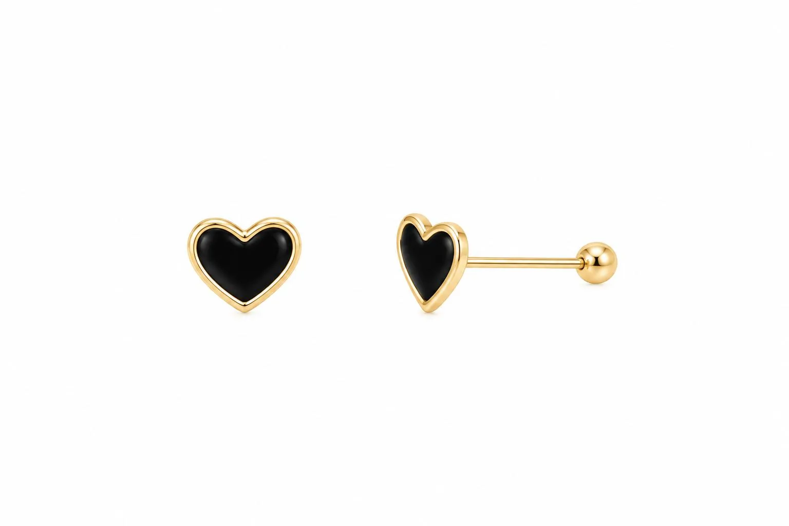 Corazón negro esmalte #3 en oro 10K, Omorfia