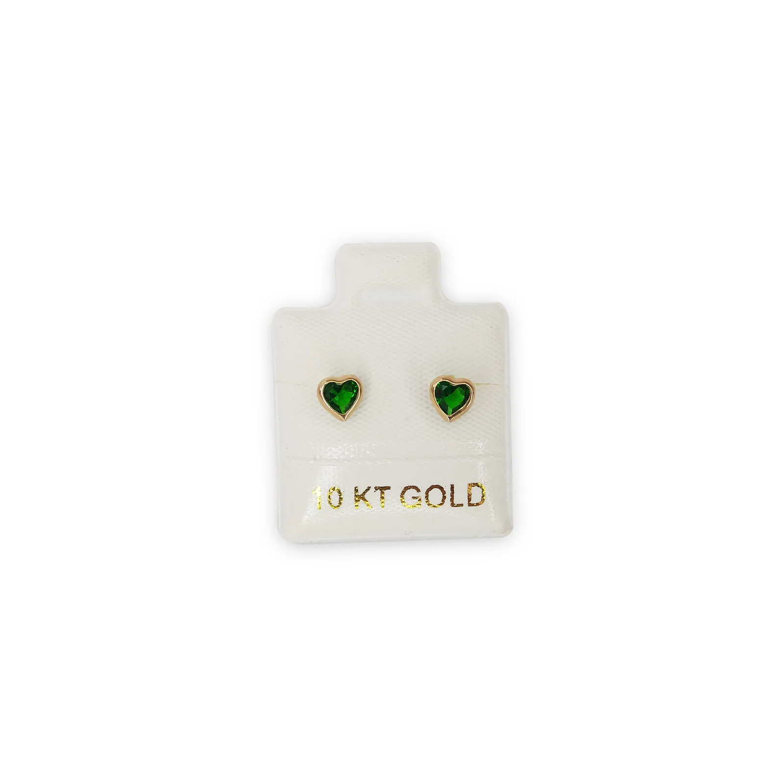 Corazón zirconia verde #3 con sello de 10K, Omorfia