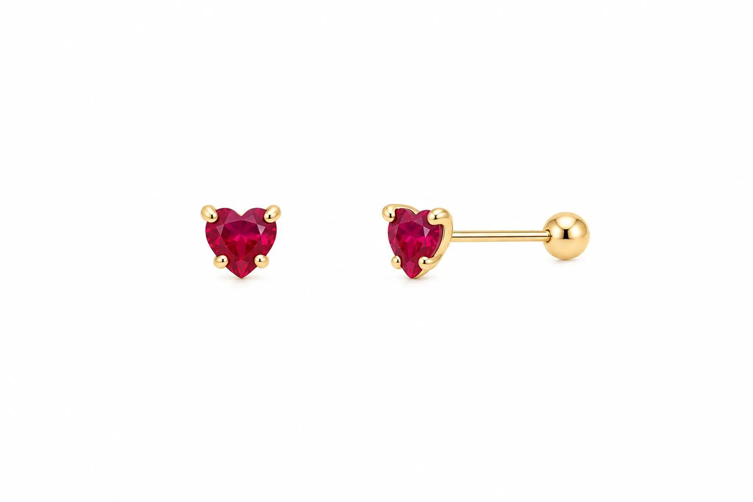 Corazón garra mini rojo #3 en oro 10K, Omorfia