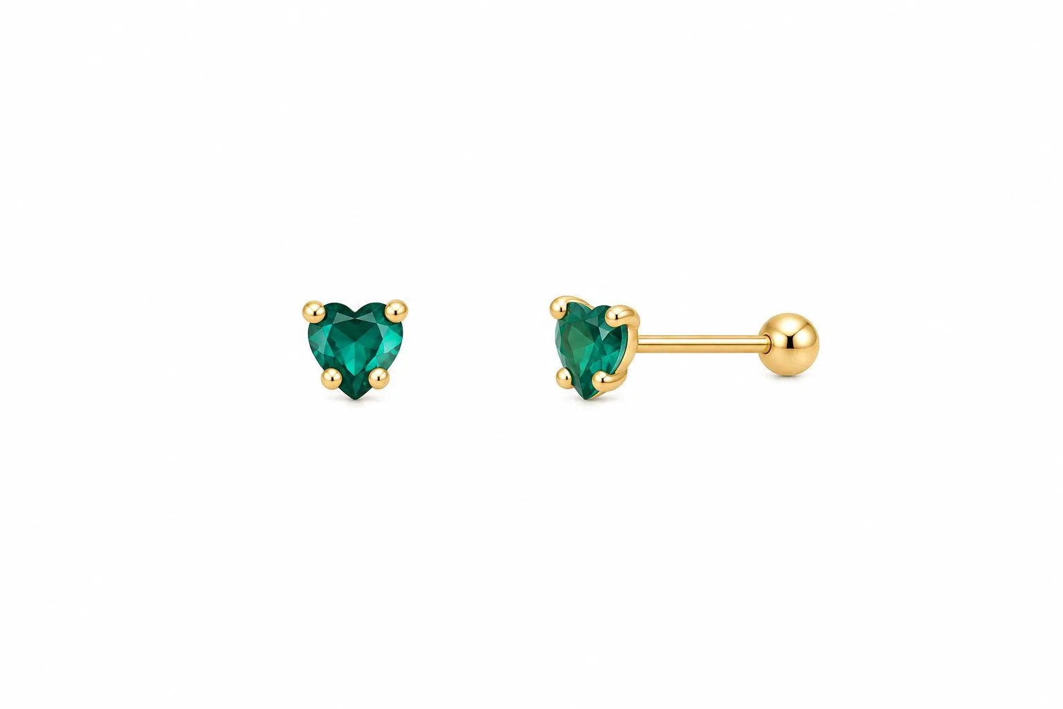 Corazón garra mini verde #3 en oro 10K, Omorfia