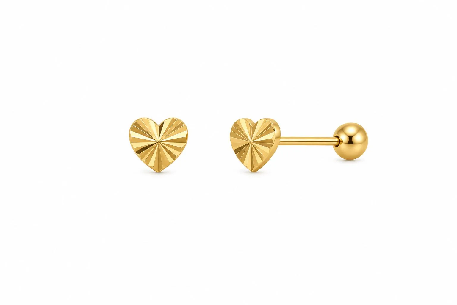 Corazón Mediano c/lineas en oro 10K, Omorfia