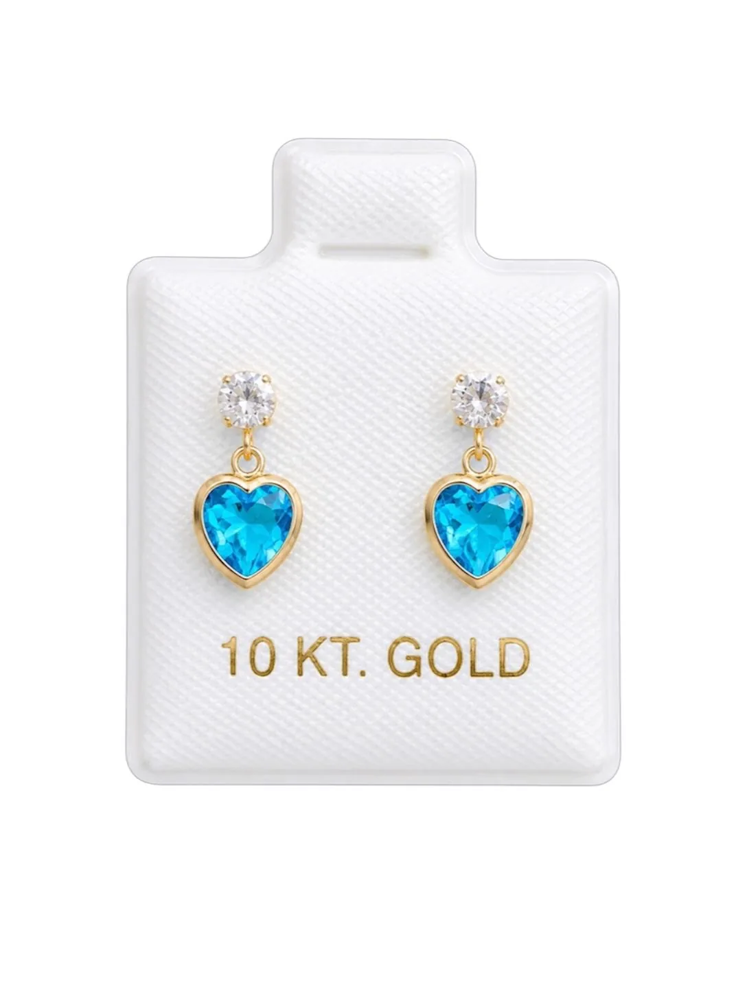 Corazón colgante c/ zirconia azul cielo con sello de 10K, Omorfia