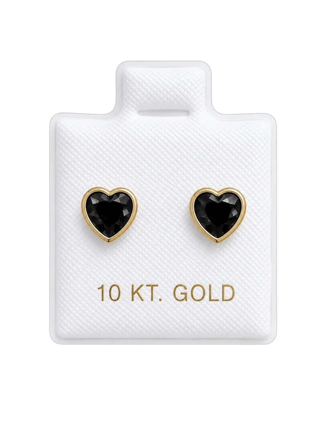 Corazón c/ zirconia #5 negro con sello de 10K, Omorfia