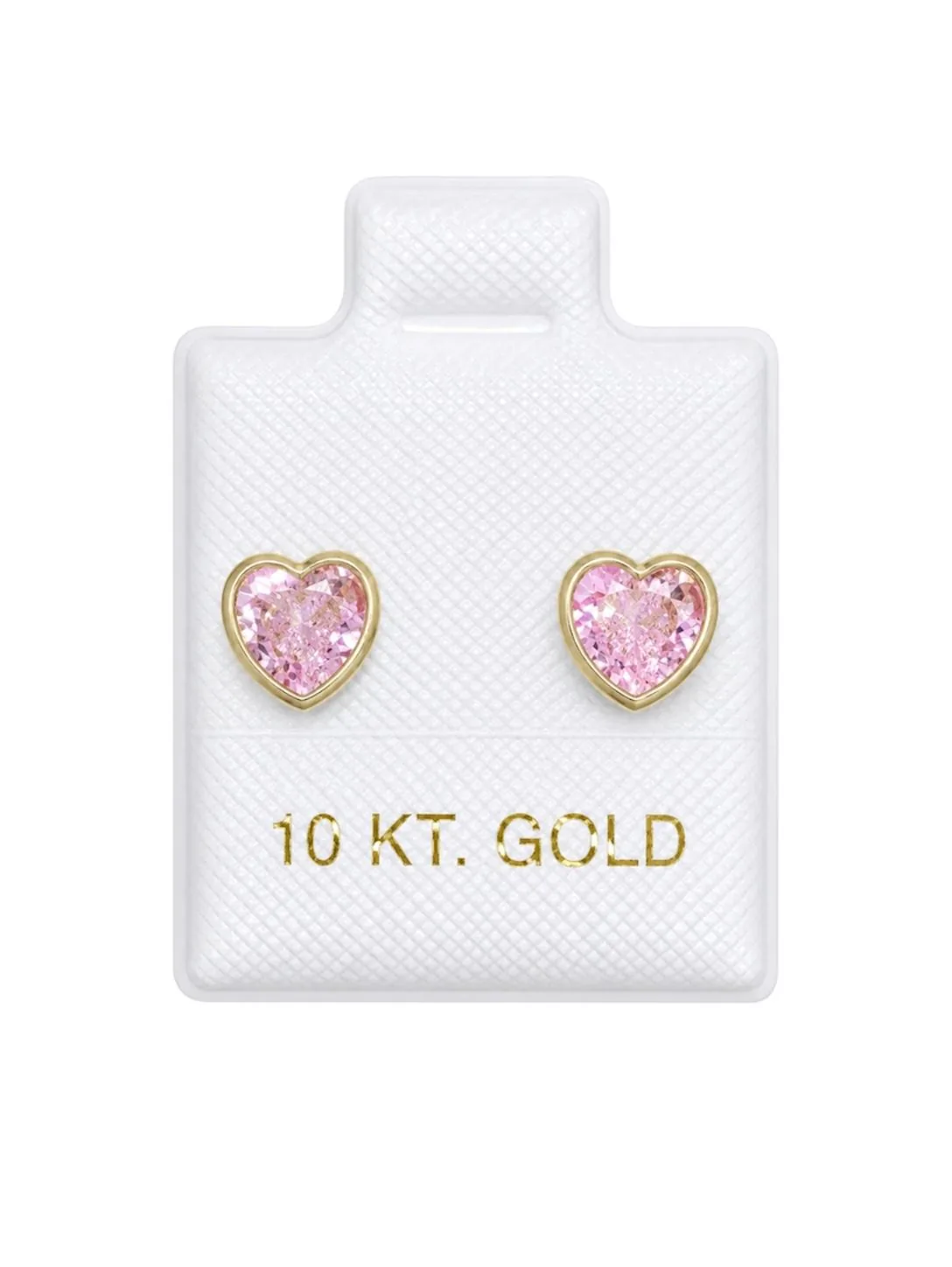 Corazón c/ zirconia #5 rosa con sello de 10K, Omorfia
