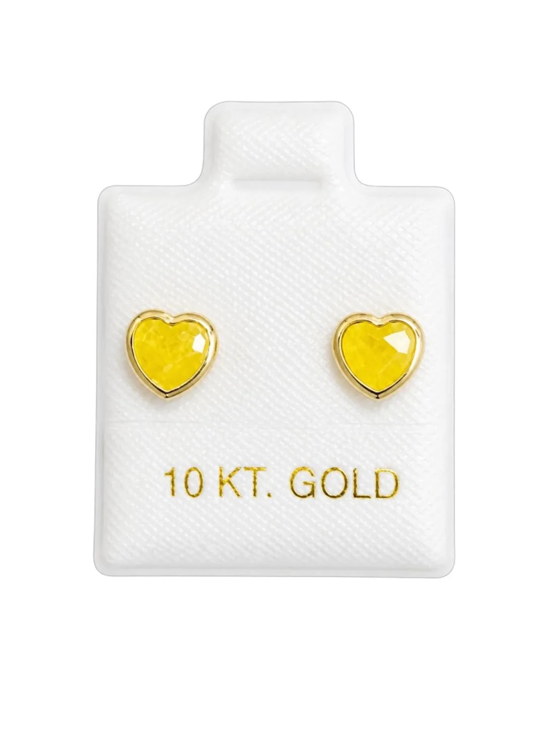 Corazón c/ zirconia #5 amarillo con sello de 10K, Omorfia
