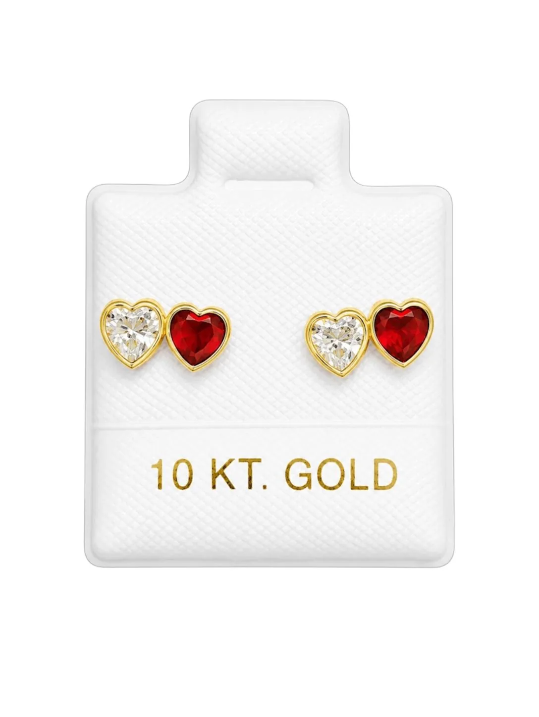 Corazón gemelos rojo y blanco con sello de 10K, Omorfia