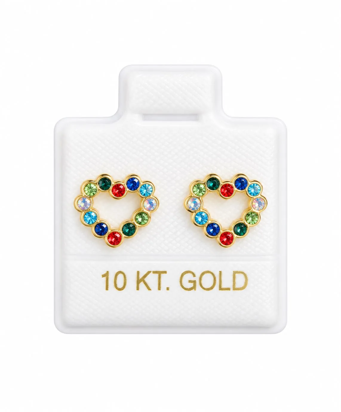 Corazón plano borde zicronia colores fuertes con sello de 10K, Omorfia
